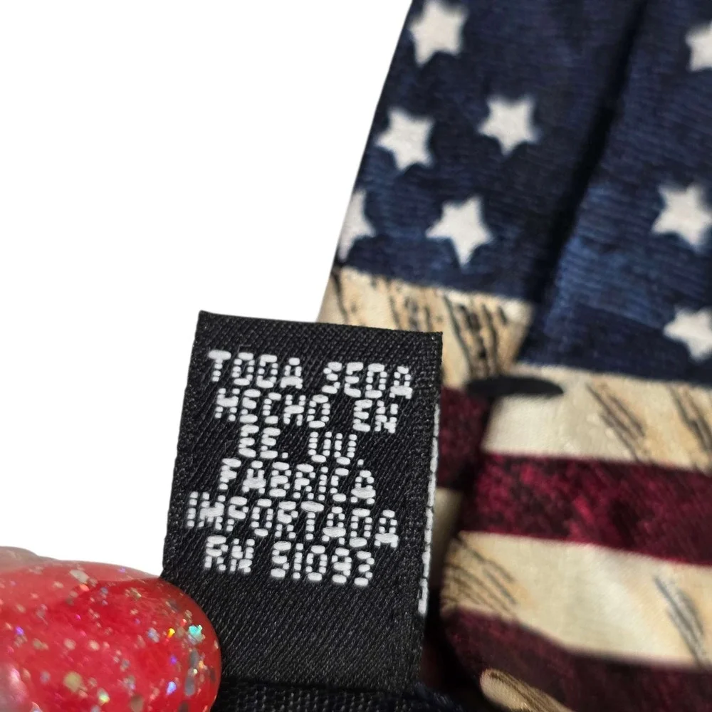 TANGO by MAX RAAB Americana Starry Flowers of Liberty Silk Necktie Red‎ Blue USA